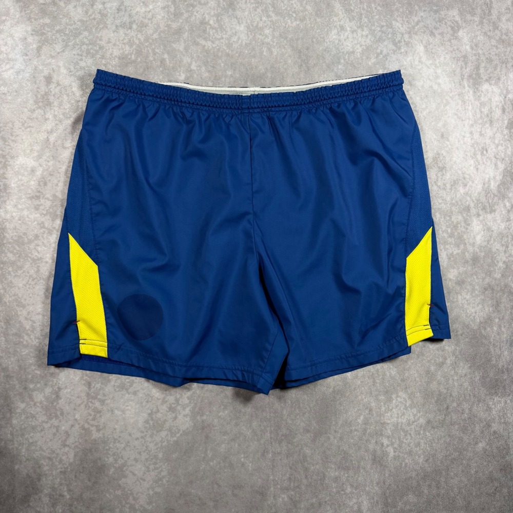 Nike Club America Mens Soccer Shorts Navy Blue Yellow Training Athletic Large